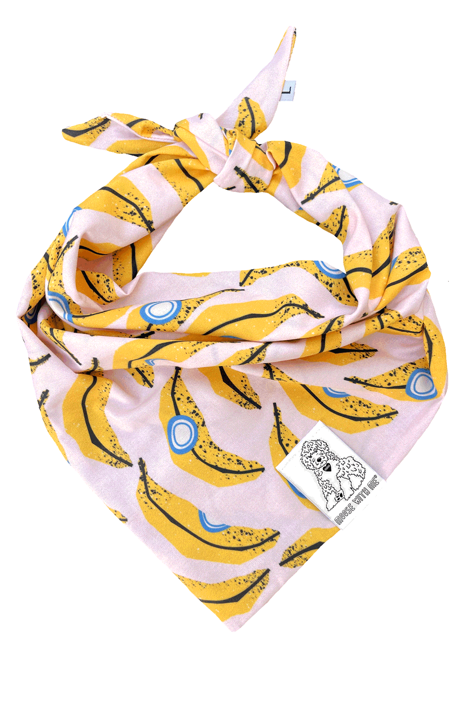 Dog Bandana Bananas - Customize by adding Interchangeable Velcro Embroidered Patches