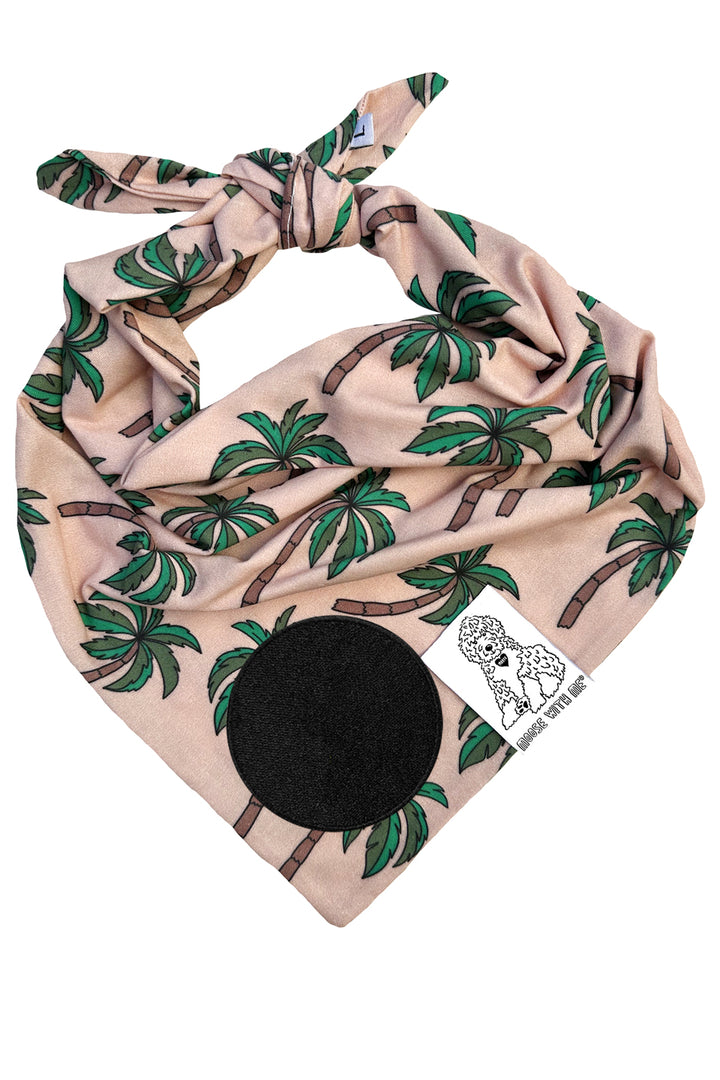 Dog Bandana  Santa Barbara Palm - Customize by adding Interchangeable Velcro Embroidered Patches