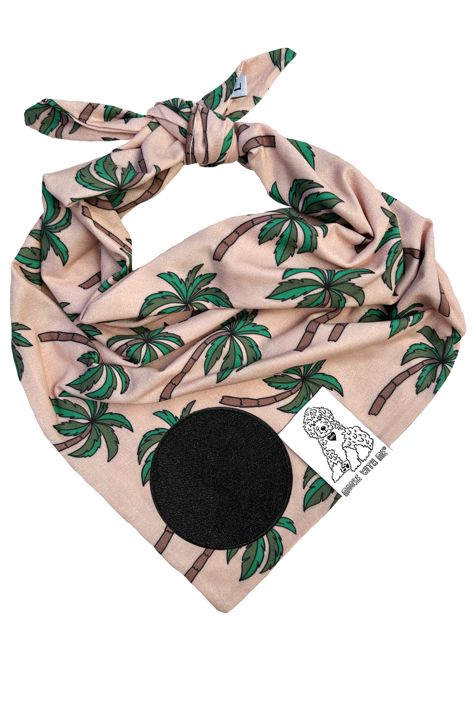 Dog Bandana  Santa Barbara Palm - Customize by adding Interchangeable Velcro Embroidered Patches