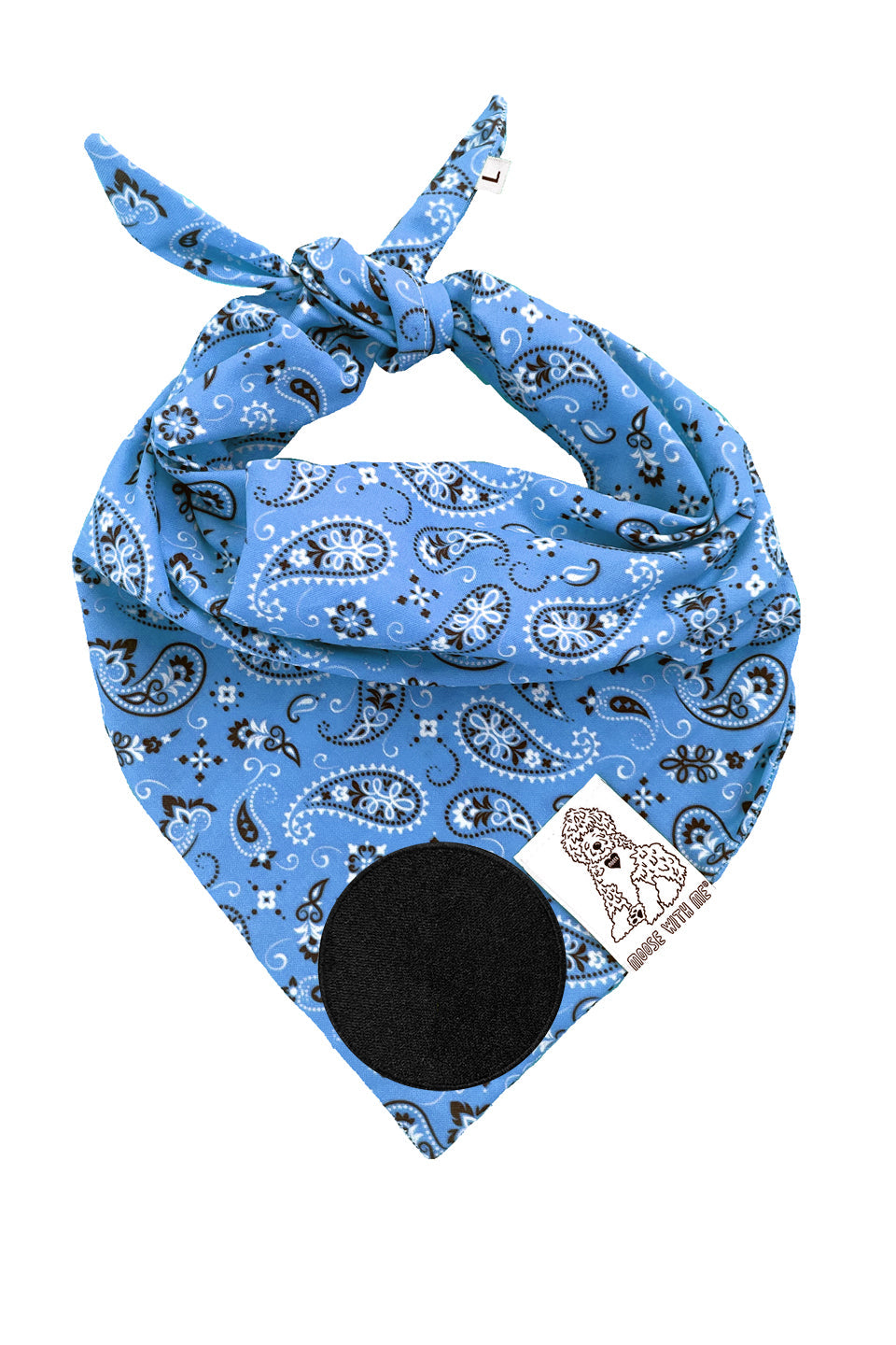 Dog Bandana Paisley - Blue - Customize by adding Interchangeable Velcro Embroidered Patches