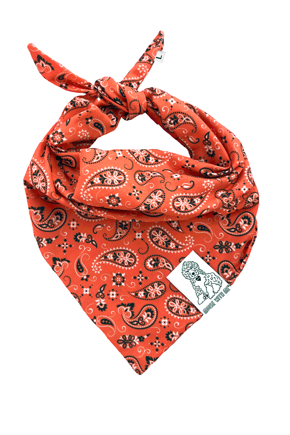 Dog Bandana Paisley - Flame - Customize by adding Interchangeable Velcro Embroidered Patches