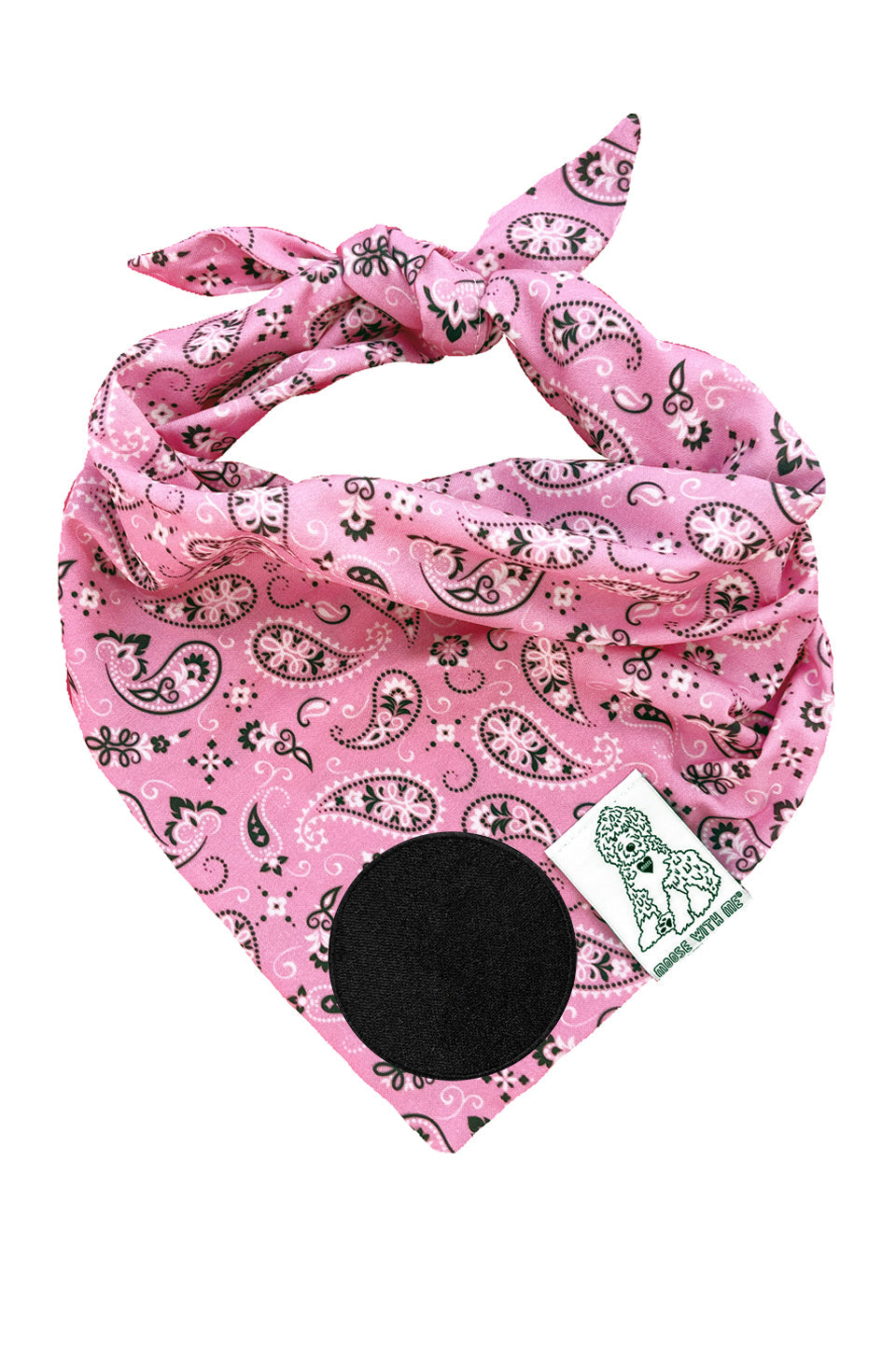 Dog Bandana Paisley - Pink - Customize by adding Interchangeable Velcro Embroidered Patches