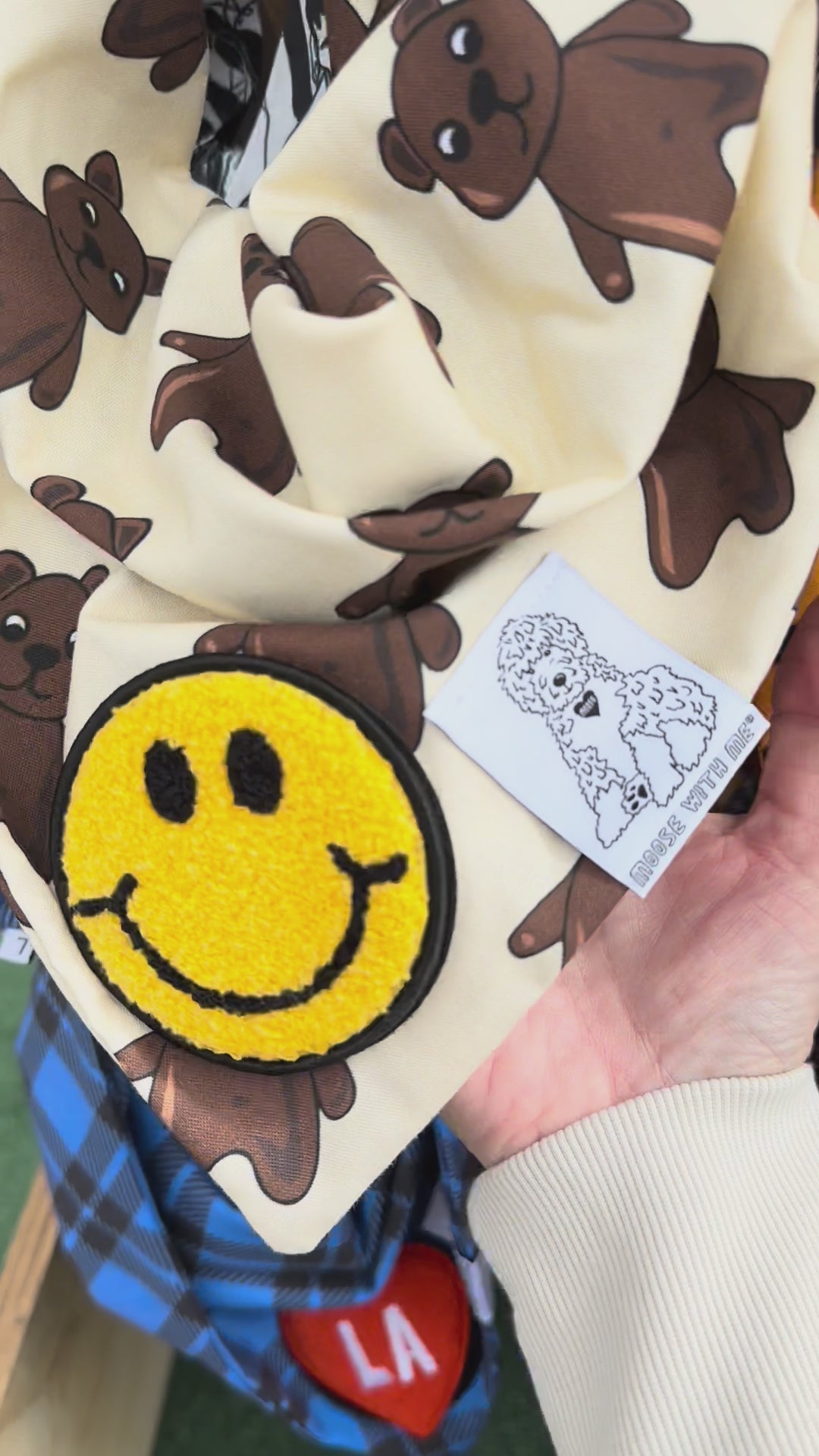 Dog Bandana Bears - Customize by adding Interchangeable Velcro Embroidered Patches