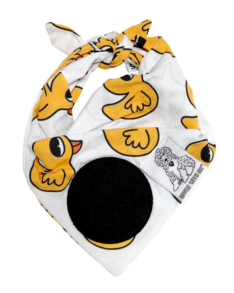 Dog Bandana Rubber Duck - Yellow - Customize by adding Interchangeable Velcro Embroidered Patches