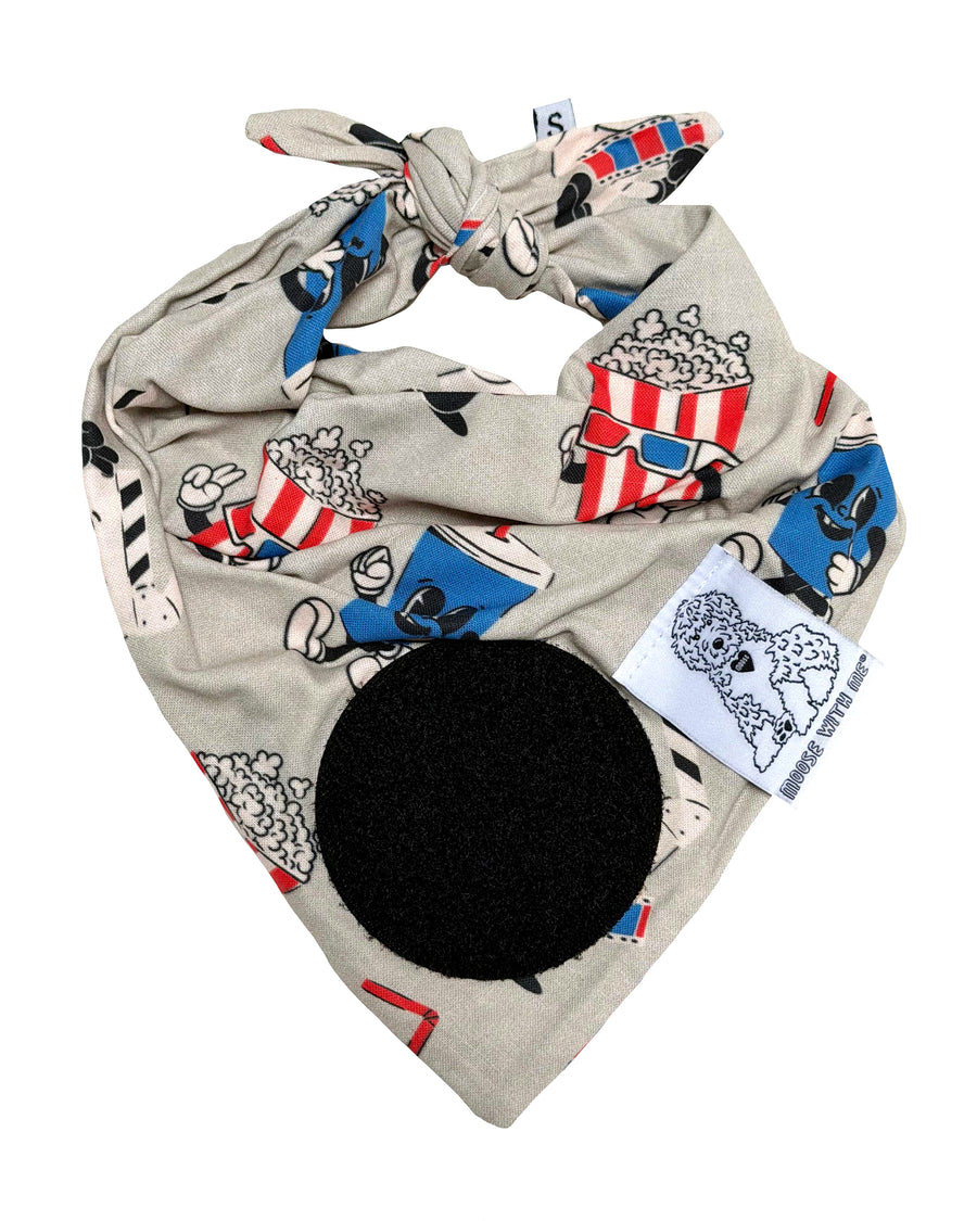 Dog Bandana Cinema - Yellow - Customize by adding Interchangeable Velcro Embroidered Patches