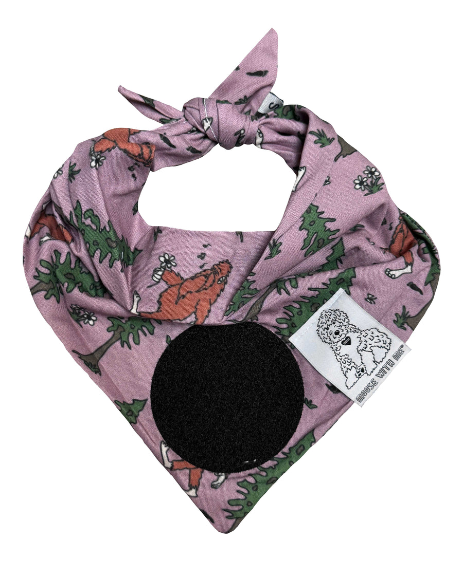 Dog Bandana Big Foot - Purple - Customize by adding Interchangeable Velcro Embroidered Patches
