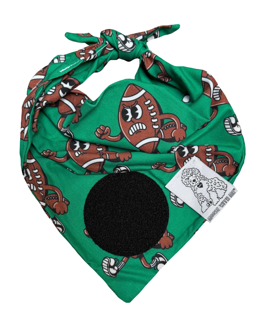 Dog Bandana Football - Customize by adding Interchangeable Velcro Embroidered Patches