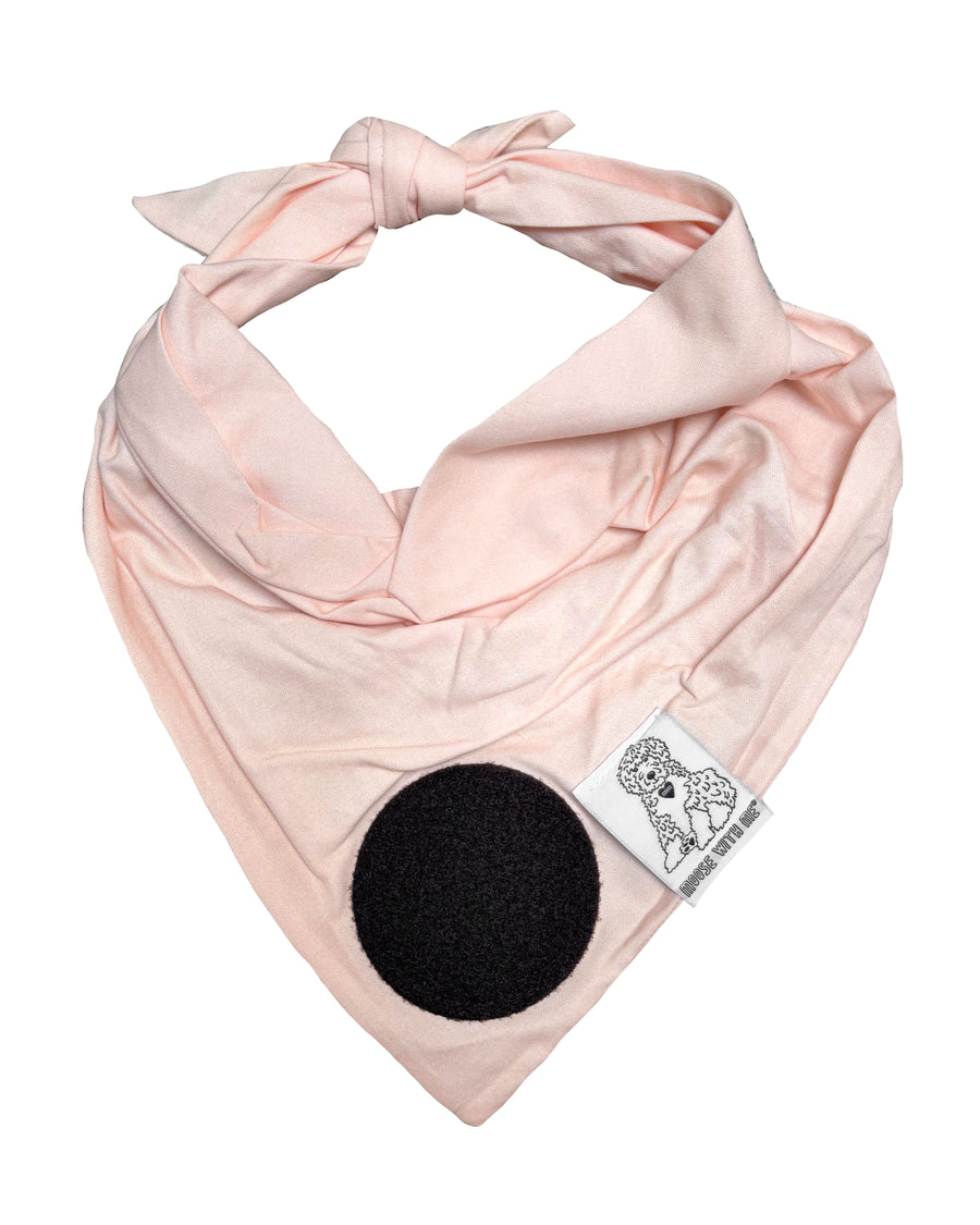 Dog Bandana Solid Blush - Customize by adding Interchangeable Velcro Embroidered Patches