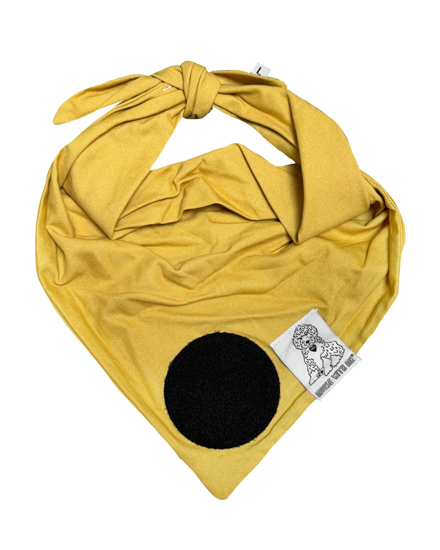 Dog Bandana Solid Mustard - Customize by adding Interchangeable Velcro Embroidered Patches