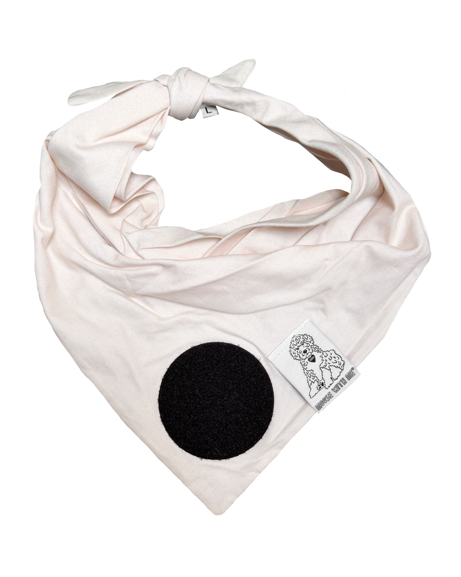 Dog Bandana Solid Pale Blush - Customize by adding Interchangeable Velcro Embroidered Patches
