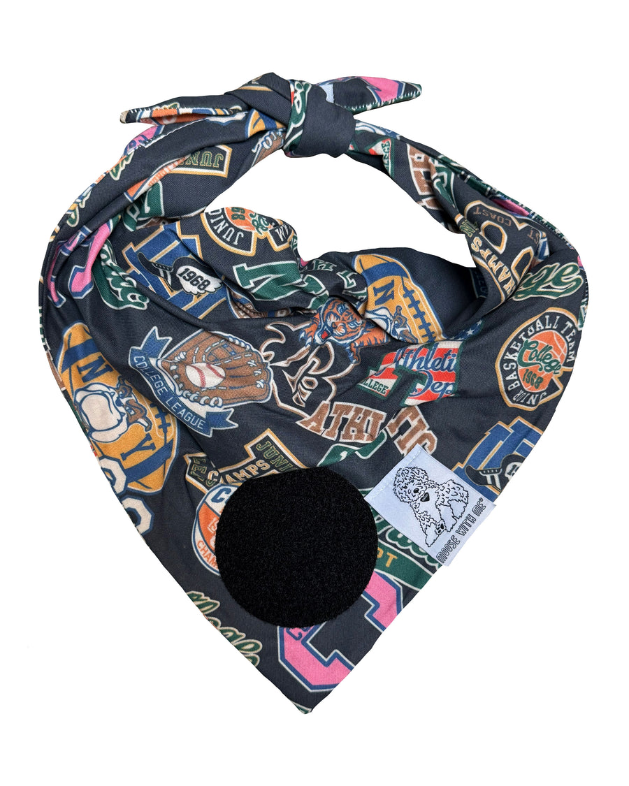 Dog Bandana Sports - Customize by adding Interchangeable Velcro Embroidered Patches
