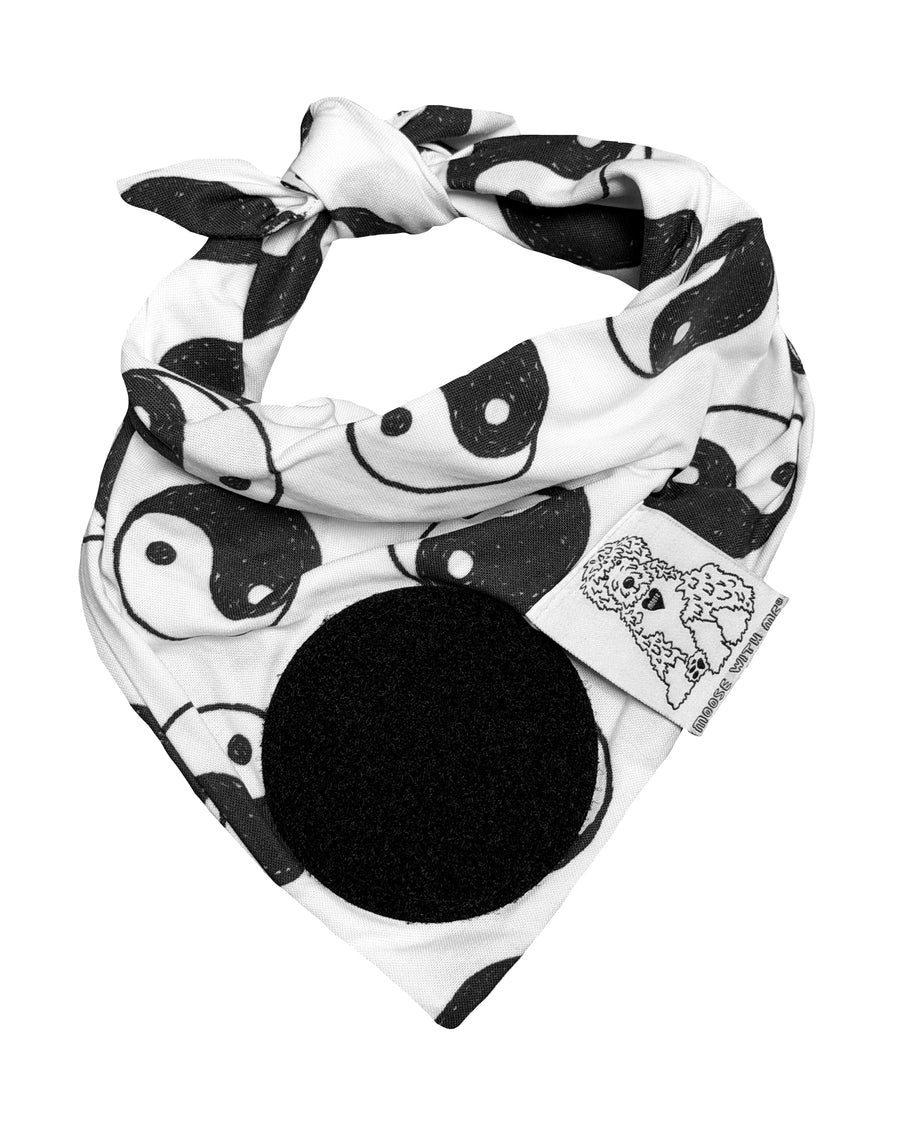 Dog Bandana Ying Yang - Customize by adding Interchangeable Velcro Embroidered Patches