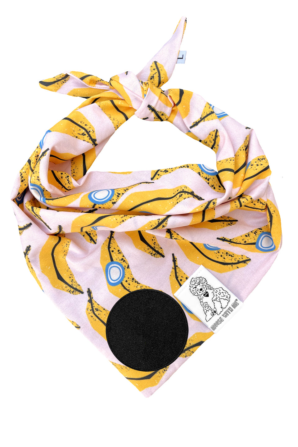 Dog Bandana Bananas - Customize by adding Interchangeable Velcro Embroidered Patches