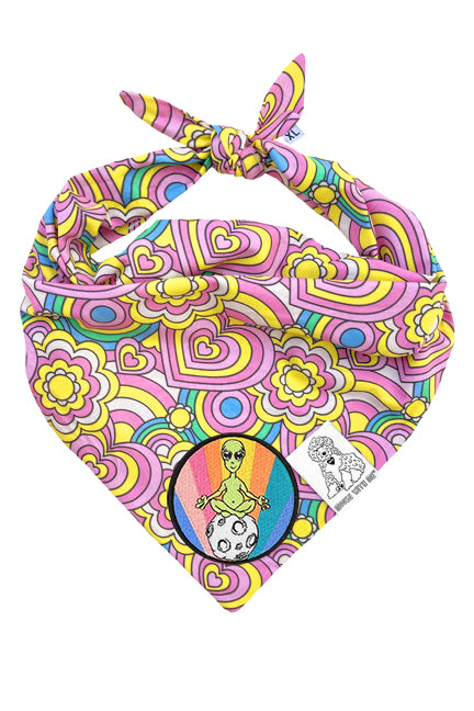 Dog Bandana Barkie Girl - Pink - Customize by adding Interchangeable Velcro Embroidered Patches