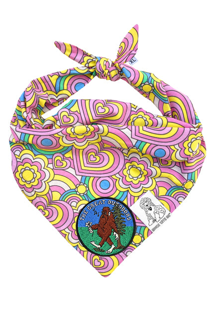 Dog Bandana Barkie Girl - Pink - Customize by adding Interchangeable Velcro Embroidered Patches