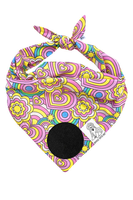 Dog Bandana Barkie Girl - Pink - Customize by adding Interchangeable Velcro Embroidered Patches
