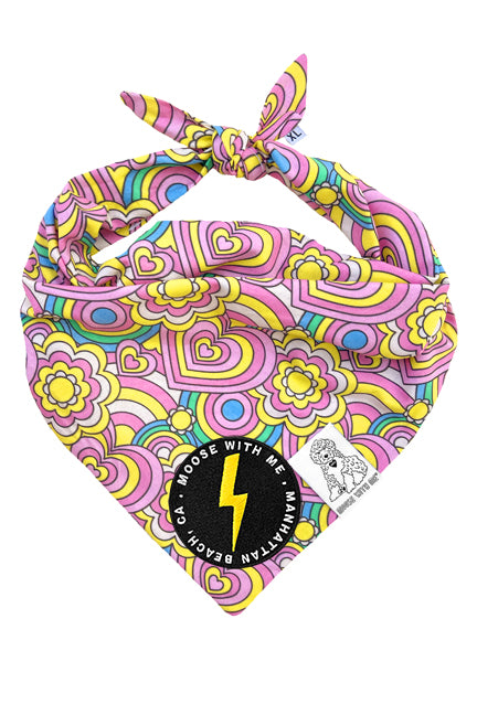 Dog Bandana Barkie Girl - Pink - Customize by adding Interchangeable Velcro Embroidered Patches