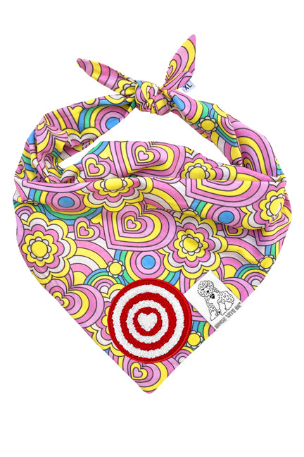 Dog Bandana Barkie Girl - Pink - Customize by adding Interchangeable Velcro Embroidered Patches