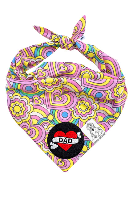 Dog Bandana Barkie Girl - Pink - Customize by adding Interchangeable Velcro Embroidered Patches