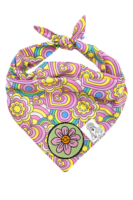 Dog Bandana Barkie Girl - Pink - Customize by adding Interchangeable Velcro Embroidered Patches
