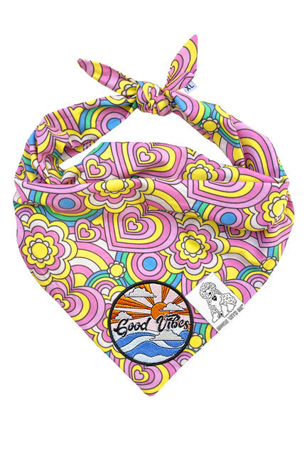 Dog Bandana Barkie Girl - Pink - Customize by adding Interchangeable Velcro Embroidered Patches