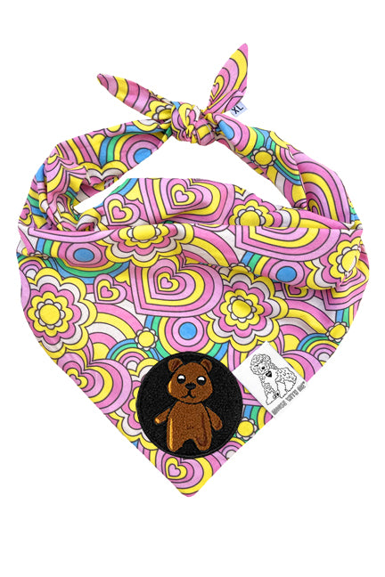 Dog Bandana Barkie Girl - Pink - Customize by adding Interchangeable Velcro Embroidered Patches