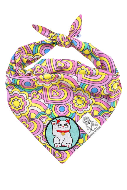 Dog Bandana Barkie Girl - Pink - Customize by adding Interchangeable Velcro Embroidered Patches