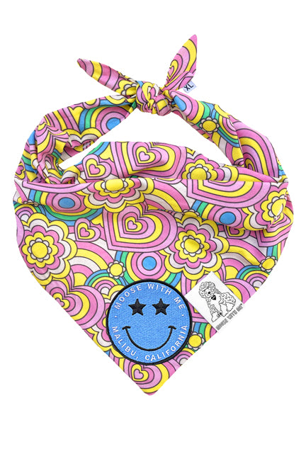 Dog Bandana Barkie Girl - Pink - Customize by adding Interchangeable Velcro Embroidered Patches