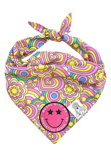 Dog Bandana Barkie Girl - Pink - Customize by adding Interchangeable Velcro Embroidered Patches