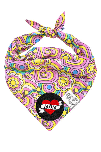 Dog Bandana Barkie Girl - Pink - Customize by adding Interchangeable Velcro Embroidered Patches