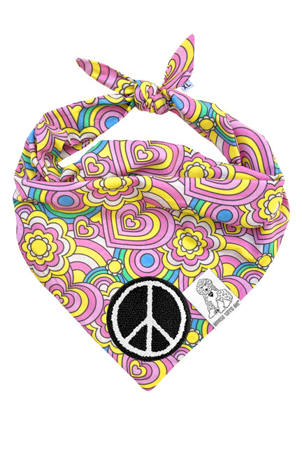Dog Bandana Barkie Girl - Pink - Customize by adding Interchangeable Velcro Embroidered Patches