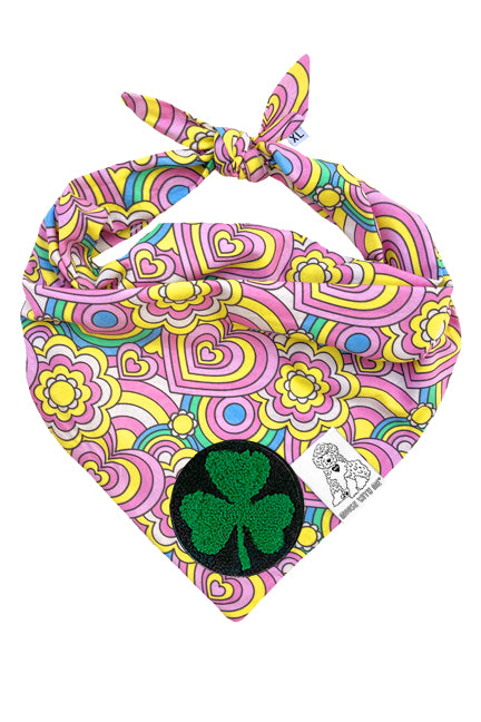 Dog Bandana Barkie Girl - Pink - Customize by adding Interchangeable Velcro Embroidered Patches