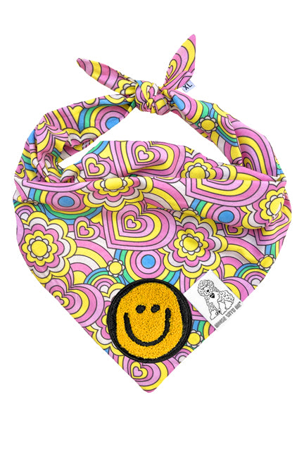 Dog Bandana Barkie Girl - Pink - Customize by adding Interchangeable Velcro Embroidered Patches