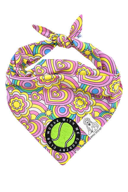 Dog Bandana Barkie Girl - Pink - Customize by adding Interchangeable Velcro Embroidered Patches