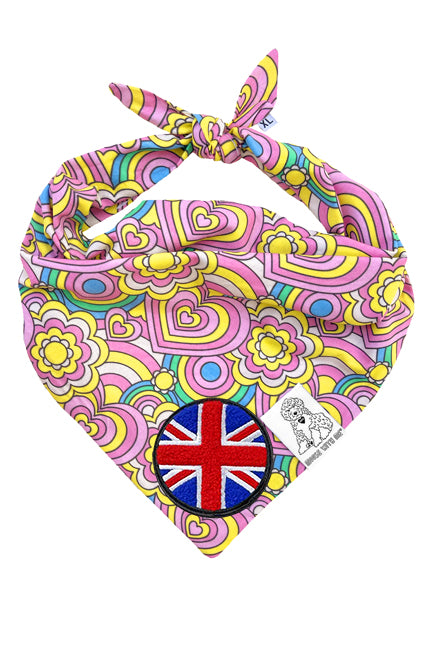 Dog Bandana Barkie Girl - Pink - Customize by adding Interchangeable Velcro Embroidered Patches