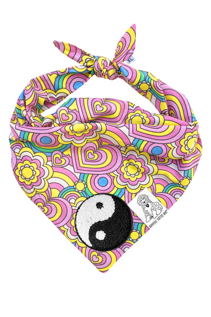Dog Bandana Barkie Girl - Pink - Customize by adding Interchangeable Velcro Embroidered Patches