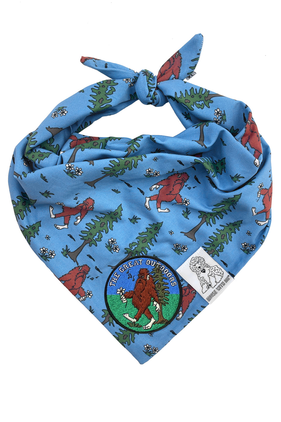 Dog Bandana Big Foot - Blue - Customize by adding Interchangeable Velcro Embroidered Patches