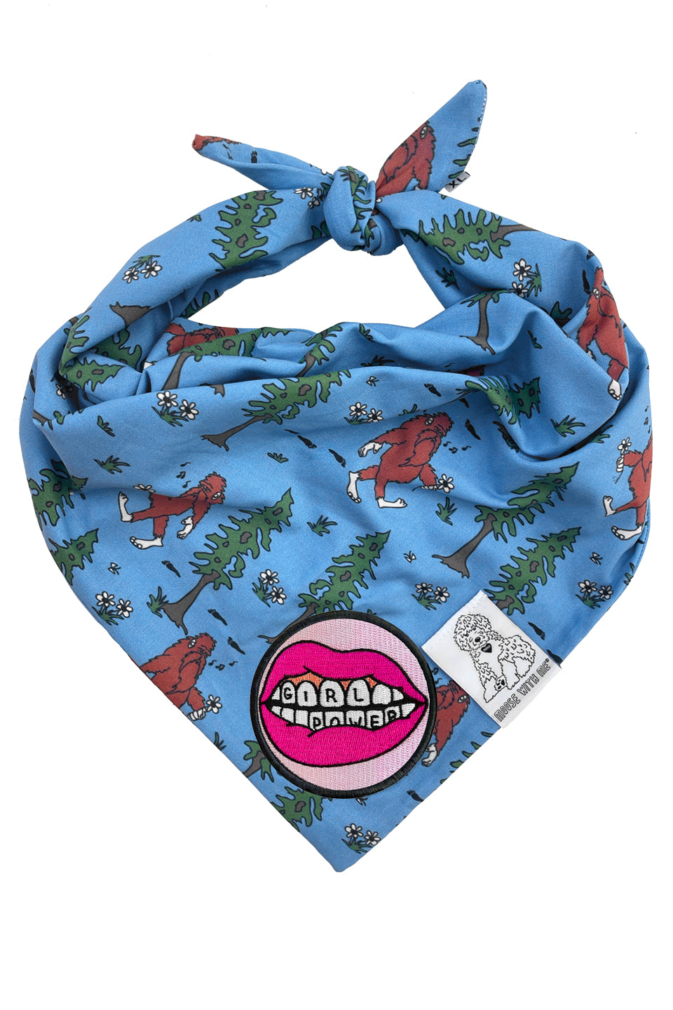 Dog Bandana Big Foot - Blue - Customize by adding Interchangeable Velcro Embroidered Patches