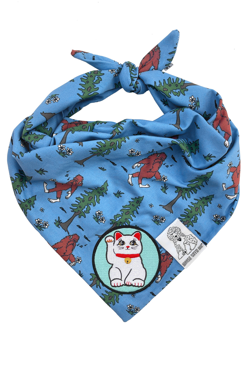 Dog Bandana Big Foot - Blue - Customize by adding Interchangeable Velcro Embroidered Patches