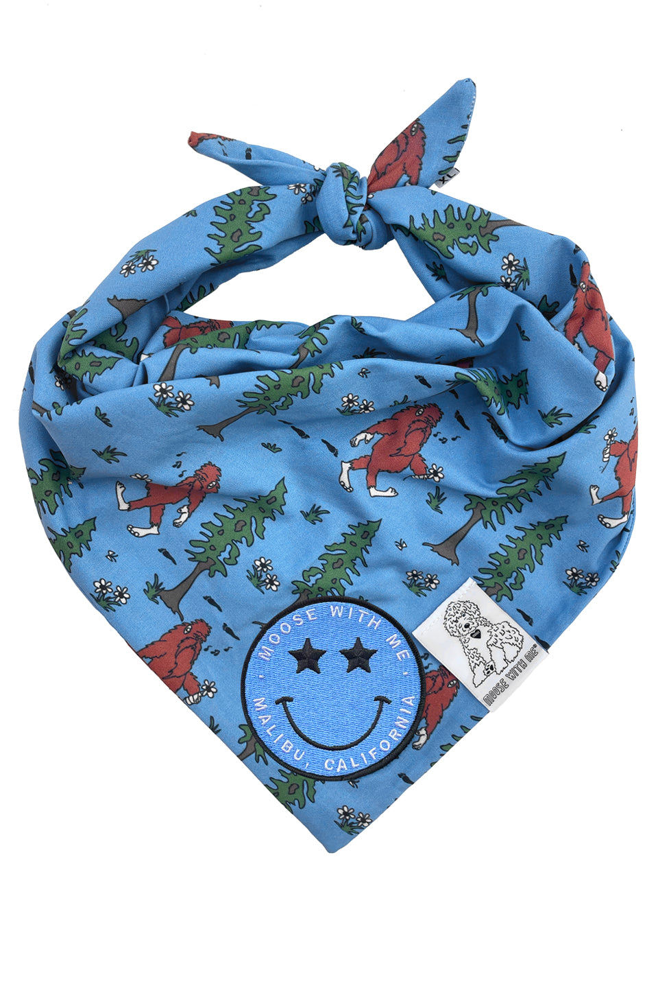 Dog Bandana Big Foot - Blue - Customize by adding Interchangeable Velcro Embroidered Patches