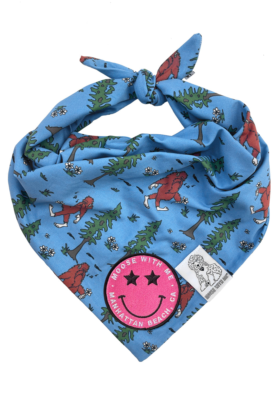 Dog Bandana Big Foot - Blue - Customize by adding Interchangeable Velcro Embroidered Patches