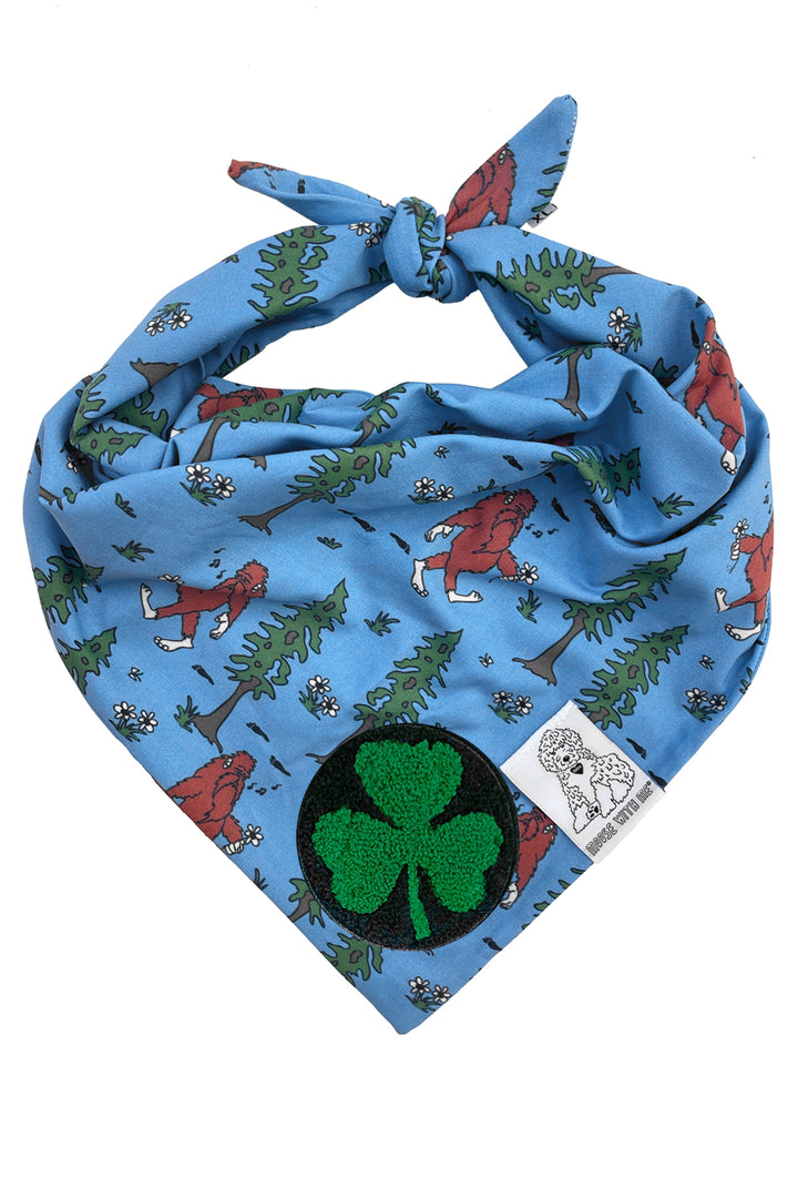 Dog Bandana Big Foot - Blue - Customize by adding Interchangeable Velcro Embroidered Patches