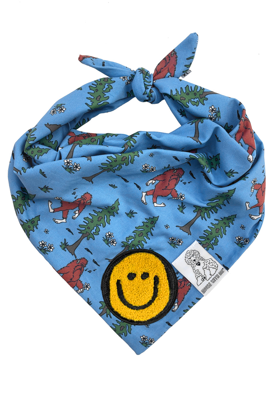 Dog Bandana Big Foot - Blue - Customize by adding Interchangeable Velcro Embroidered Patches