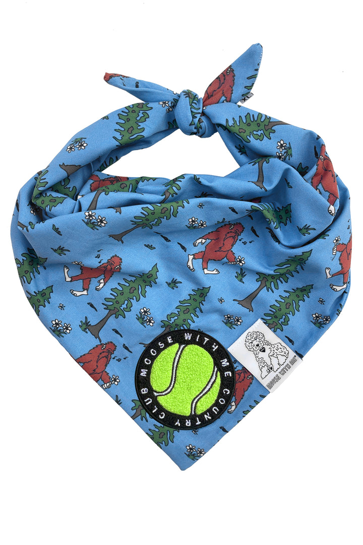 Dog Bandana Big Foot - Blue - Customize by adding Interchangeable Velcro Embroidered Patches