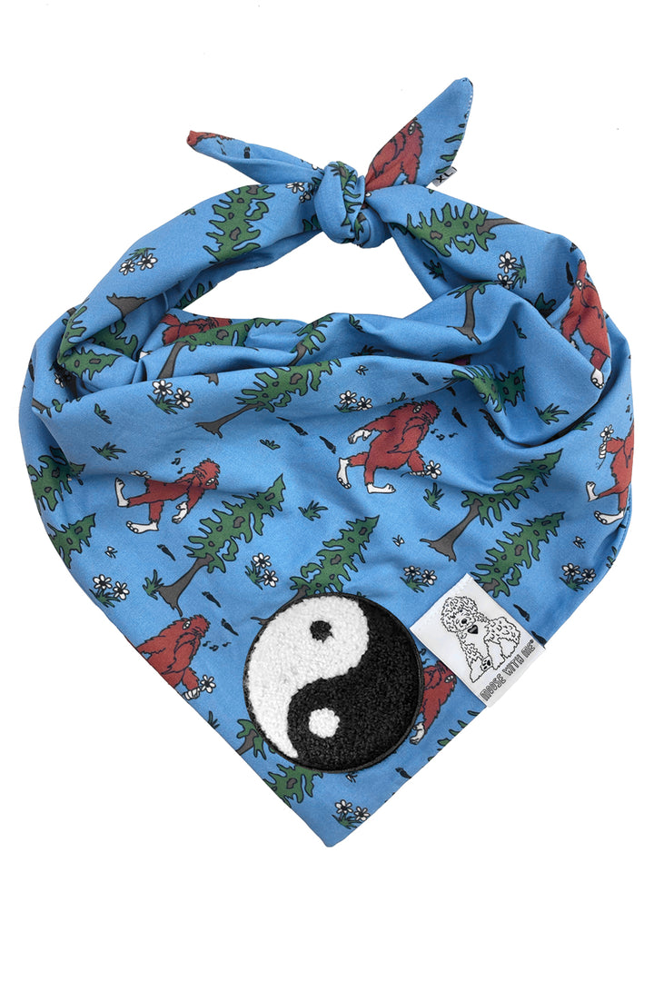Dog Bandana Big Foot - Blue - Customize by adding Interchangeable Velcro Embroidered Patches