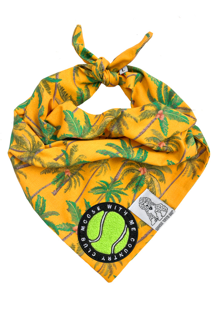 Dog Bandana Palm Tree - Gold - Customize by adding Interchangeable Velcro Embroidered Patches