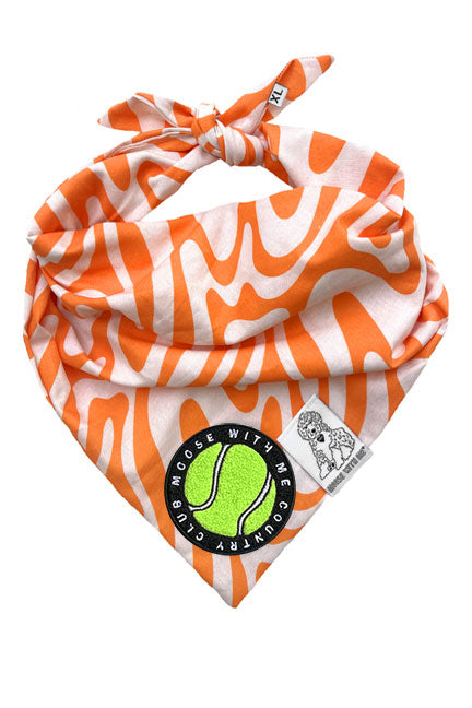 Dog Bandana Tangerine Swirl - Orange - Customize by adding Interchangeable Velcro Embroidered Patches