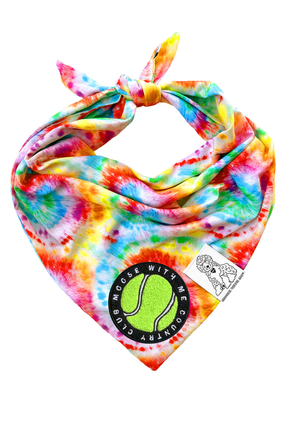 Dog Bandana Tie Dye - Red - Customize by adding Interchangeable Velcro Embroidered Patches