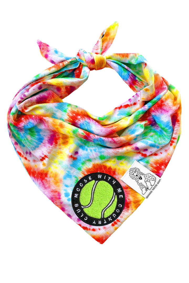 Dog Bandana Tie Dye - Red - Customize by adding Interchangeable Velcro Embroidered Patches