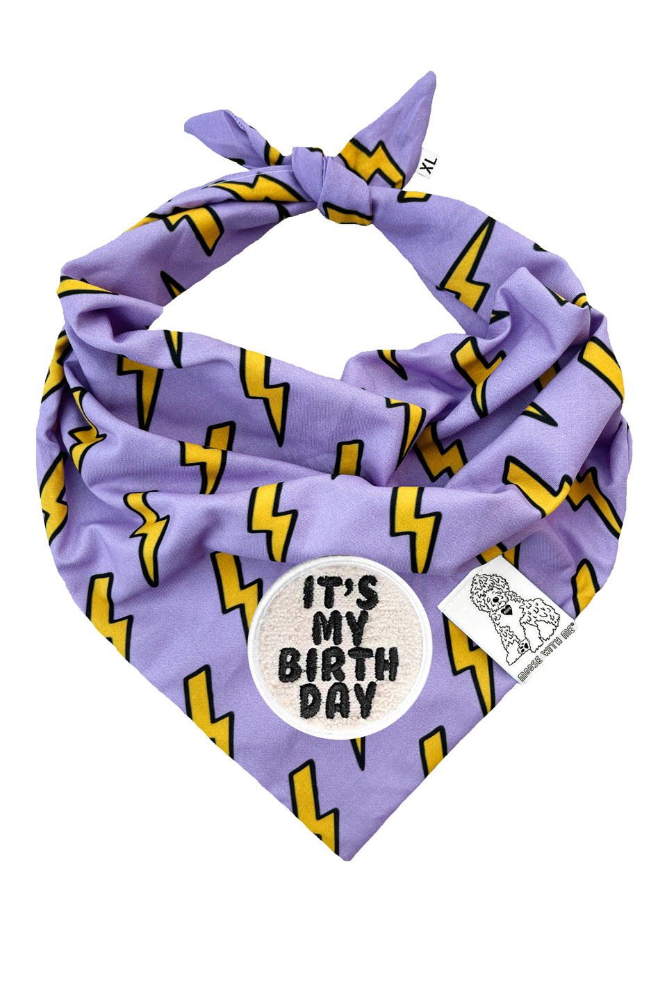Dog Bandana Bolts - Purple - Customize by adding Interchangeable Velcro Embroidered Patches